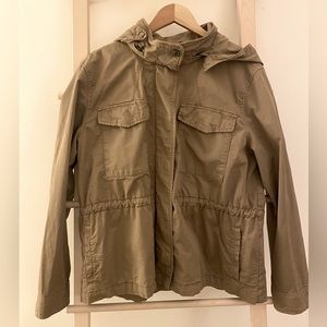 Brown hooded army jacket. Vintage Gap. Size XL